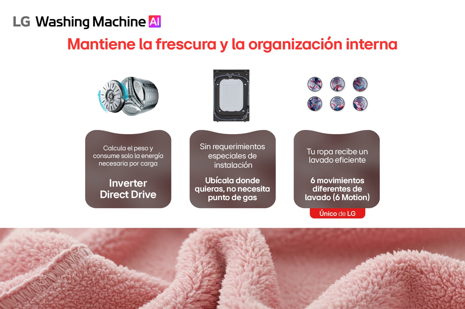 Lavadora LG WD22VV2S6BR vista izquierda superior.